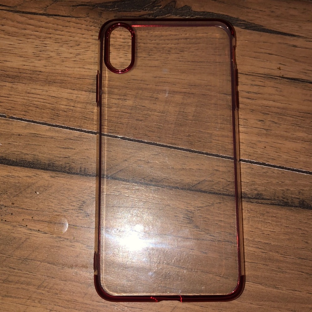 IPHONE XS MAX CLEAR CASE WITH RED TRIM